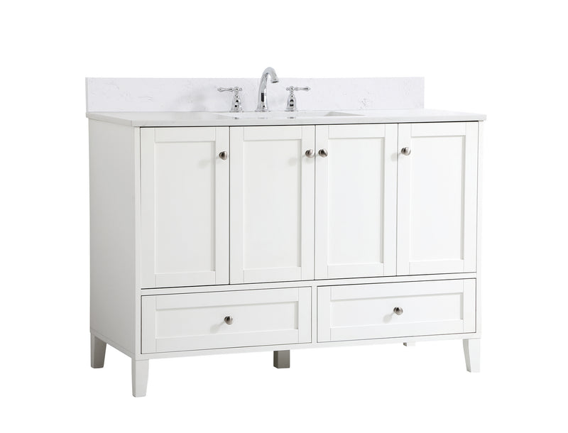 Elegant Lighting VF18048WH-BS Bathroom Vanity Set, White