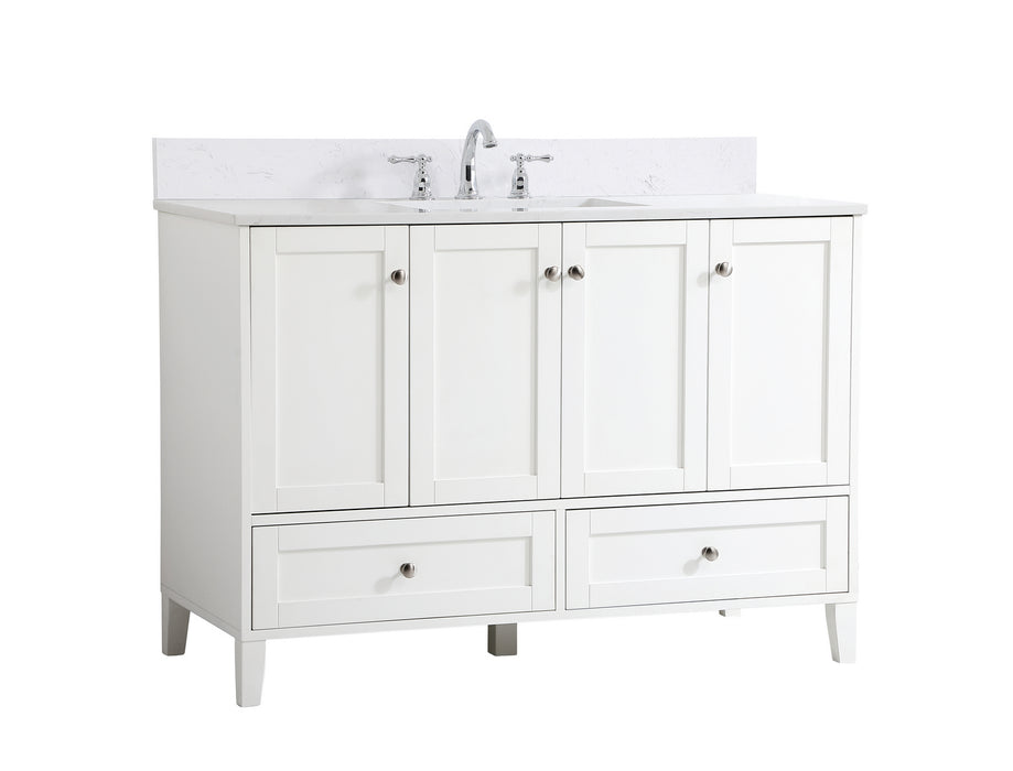 Elegant Lighting VF18048WH-BS Bathroom Vanity Set, White