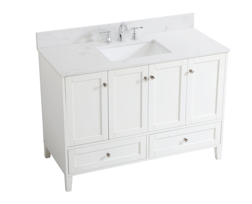 Elegant Lighting VF18048WH-BS Bathroom Vanity Set, White