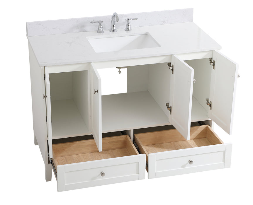 Elegant Lighting VF18048WH-BS Bathroom Vanity Set, White