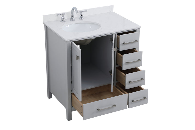 Elegant Lighting VF18832GR-BS Bathroom Vanity Set, Gray