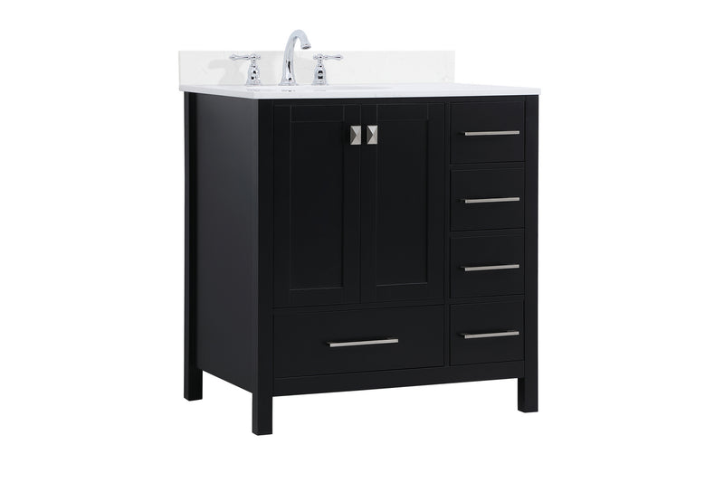 Elegant Lighting VF18832BK-BS Bathroom Vanity Set, Black