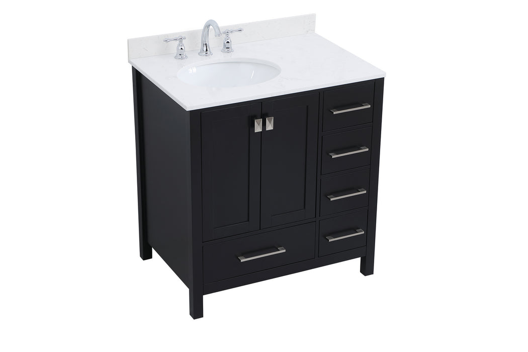 Elegant Lighting VF18832BK-BS Bathroom Vanity Set, Black