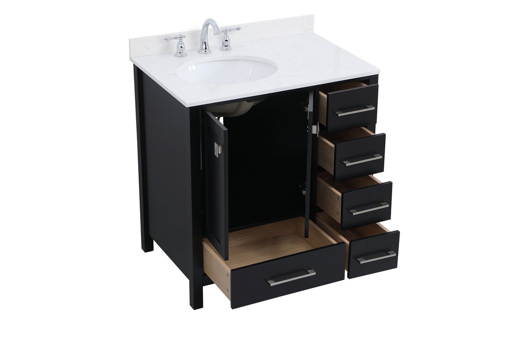 Elegant Lighting VF18832BK-BS Bathroom Vanity Set, Black