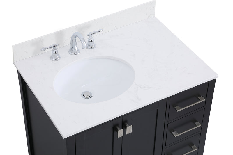 Elegant Lighting VF18832BK-BS Bathroom Vanity Set, Black