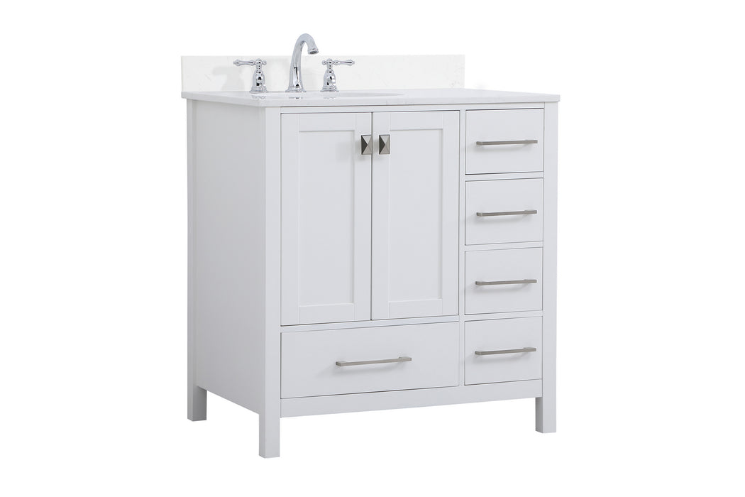 Elegant Lighting VF18832WH-BS Bathroom Vanity Set, White