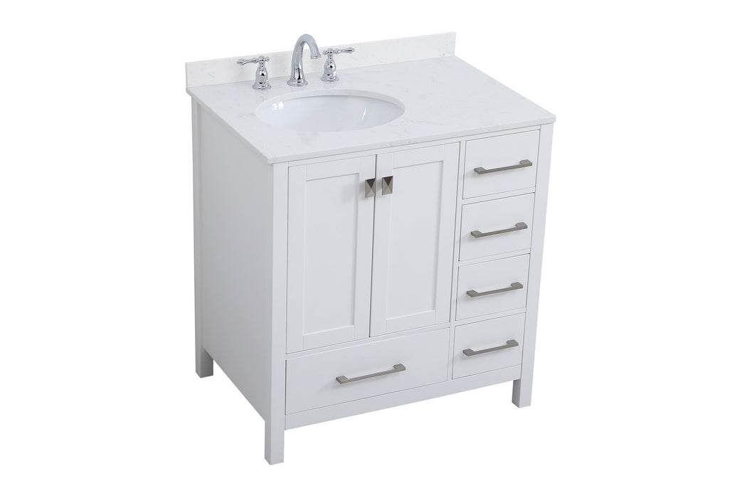 Elegant Lighting VF18832WH-BS Bathroom Vanity Set, White