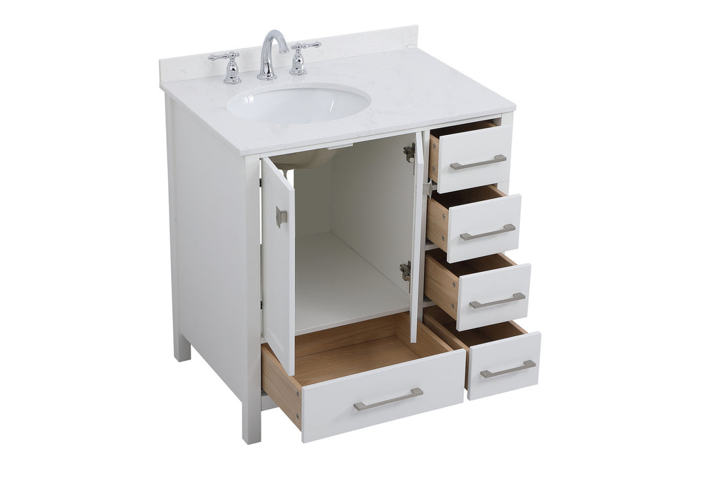Elegant Lighting VF18832WH-BS Bathroom Vanity Set, White