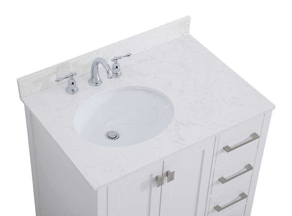 Elegant Lighting VF18832WH-BS Bathroom Vanity Set, White