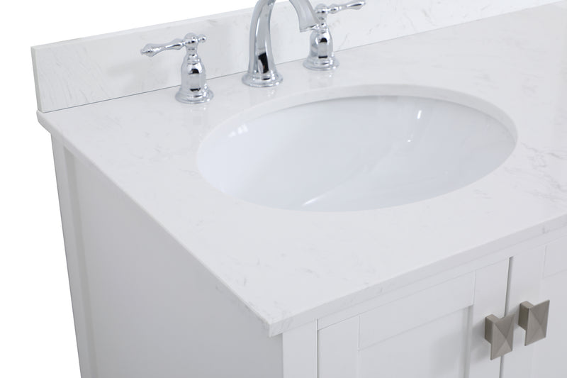Elegant Lighting VF18832WH-BS Bathroom Vanity Set, White