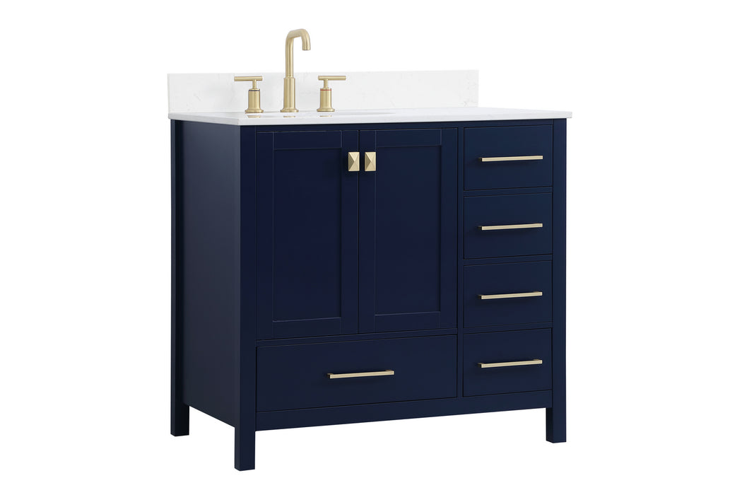 Elegant Lighting VF18836BL-BS Bathroom Vanity Set, Blue