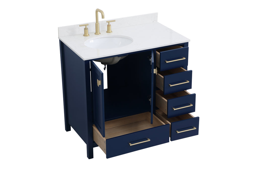Elegant Lighting VF18836BL-BS Bathroom Vanity Set, Blue