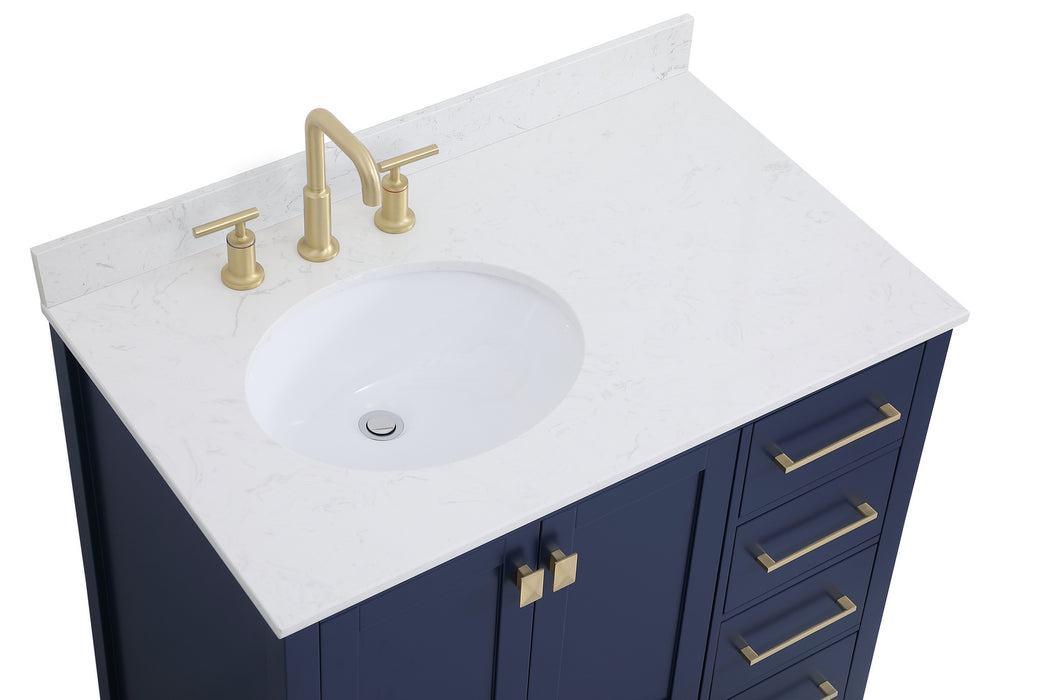 Elegant Lighting VF18836BL-BS Bathroom Vanity Set, Blue