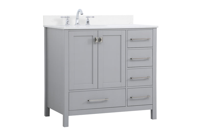 Elegant Lighting VF18836GR-BS Bathroom Vanity Set, Gray