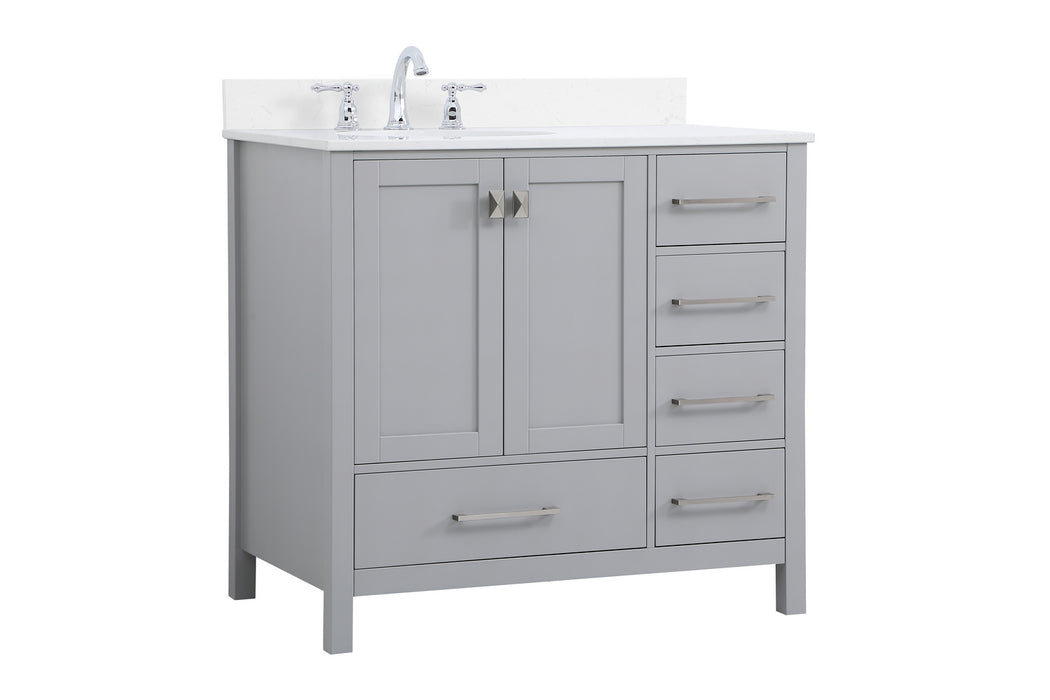 Elegant Lighting VF18836GR-BS Bathroom Vanity Set, Gray