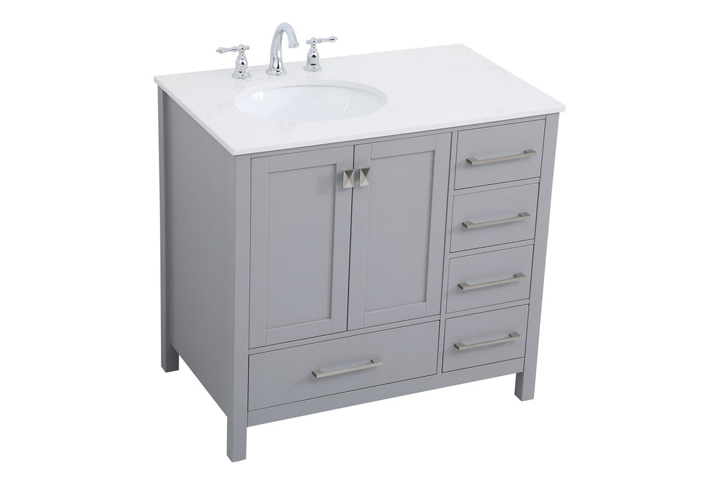 Elegant Lighting VF18836GR-BS Bathroom Vanity Set, Gray