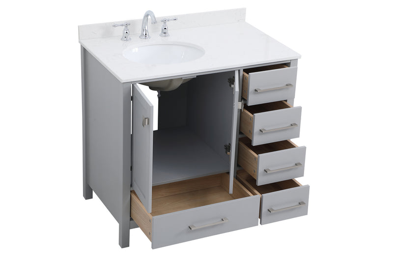 Elegant Lighting VF18836GR-BS Bathroom Vanity Set, Gray