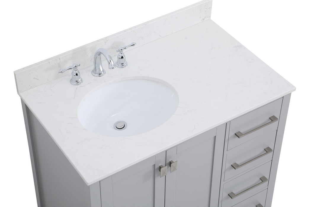 Elegant Lighting VF18836GR-BS Bathroom Vanity Set, Gray