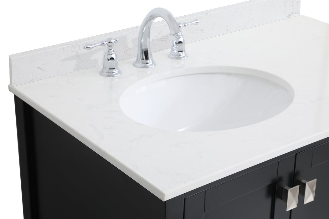 Elegant Lighting VF18836BK-BS Bathroom Vanity Set, Black