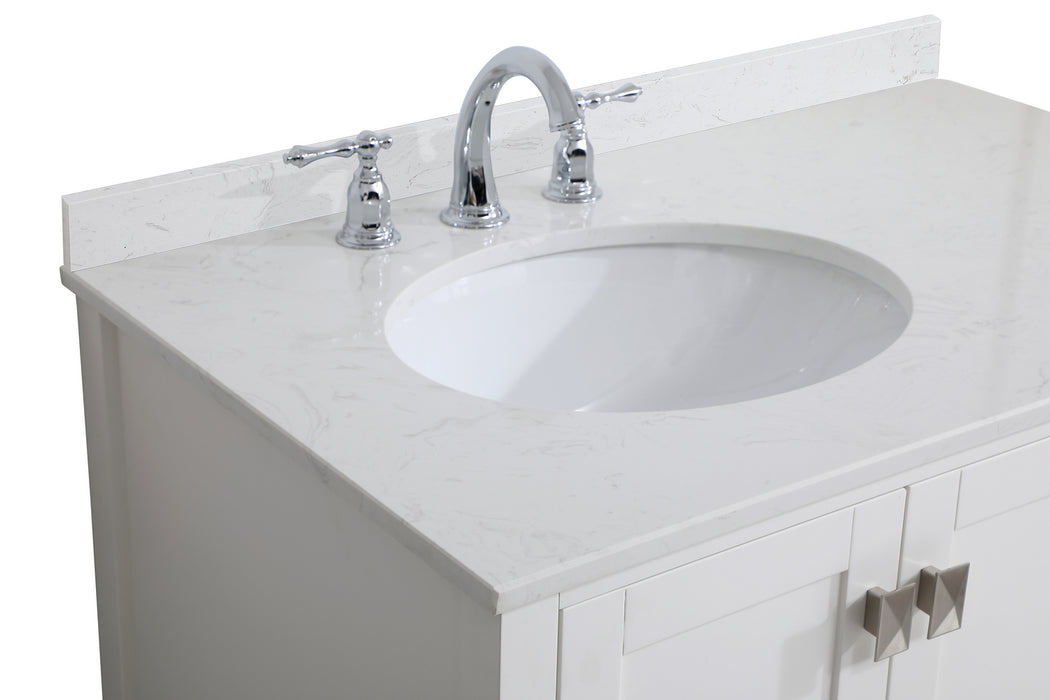 Elegant Lighting VF18836WH-BS Bathroom Vanity Set, White