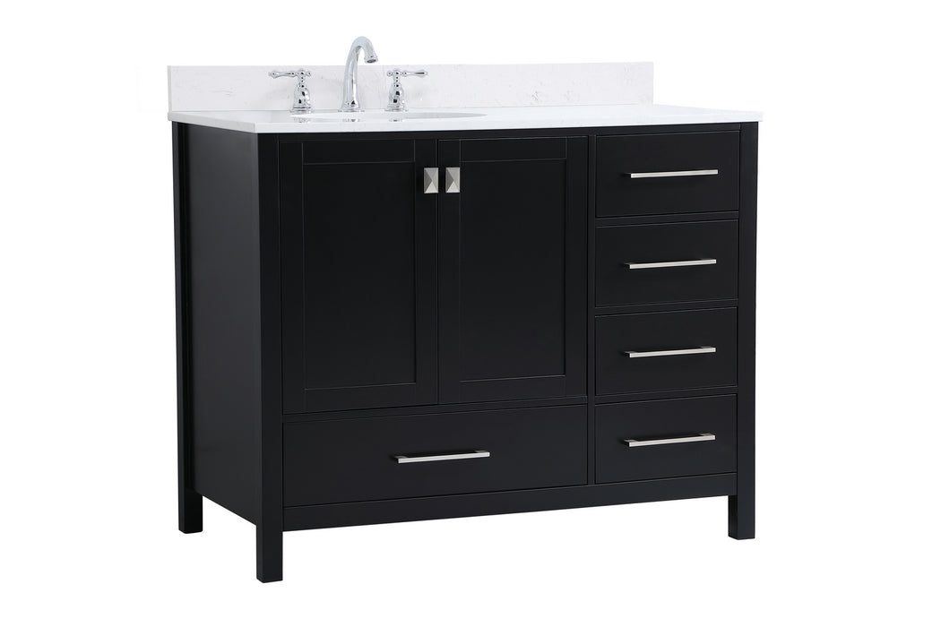 Elegant Lighting VF18842BK-BS Bathroom Vanity Set, Black