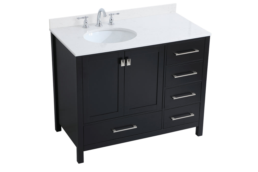 Elegant Lighting VF18842BK-BS Bathroom Vanity Set, Black