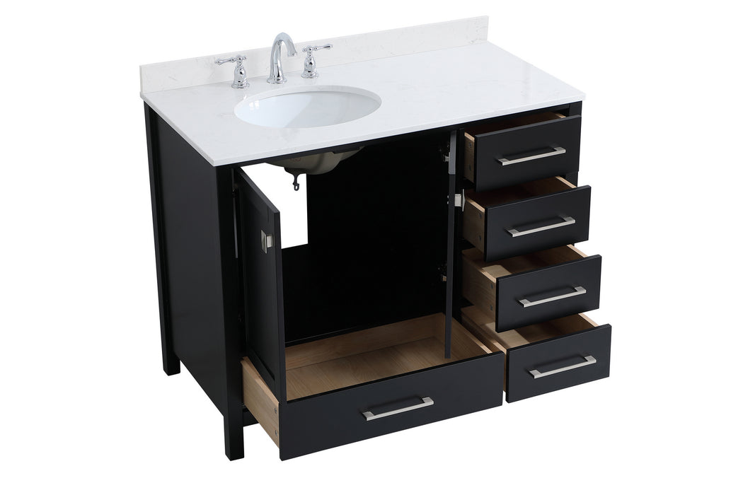 Elegant Lighting VF18842BK-BS Bathroom Vanity Set, Black