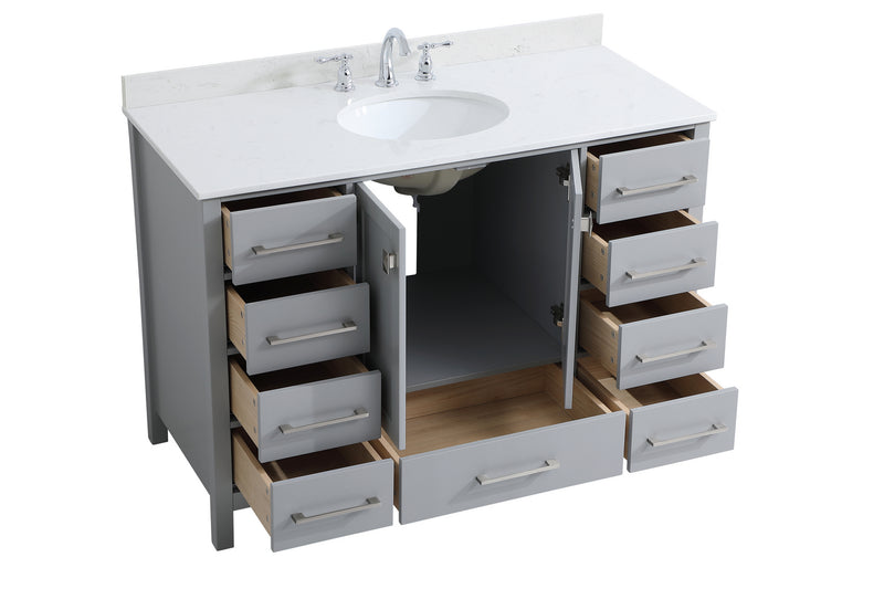 Elegant Lighting VF18848GR-BS Bathroom Vanity Set, Gray