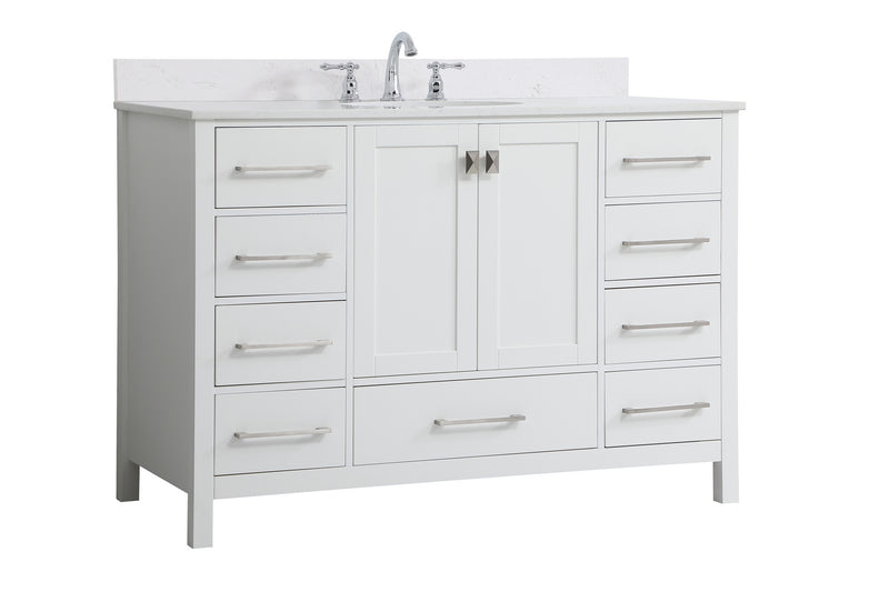Elegant Lighting VF18848WH-BS Bathroom Vanity Set, White