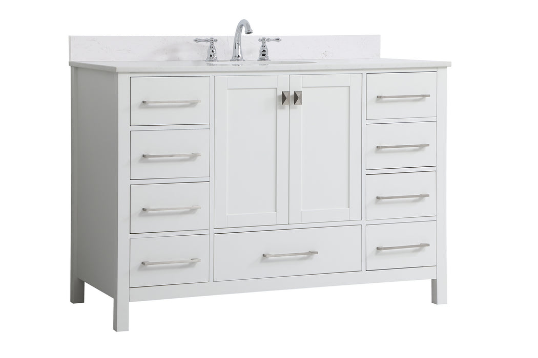 Elegant Lighting VF18848WH-BS Bathroom Vanity Set, White