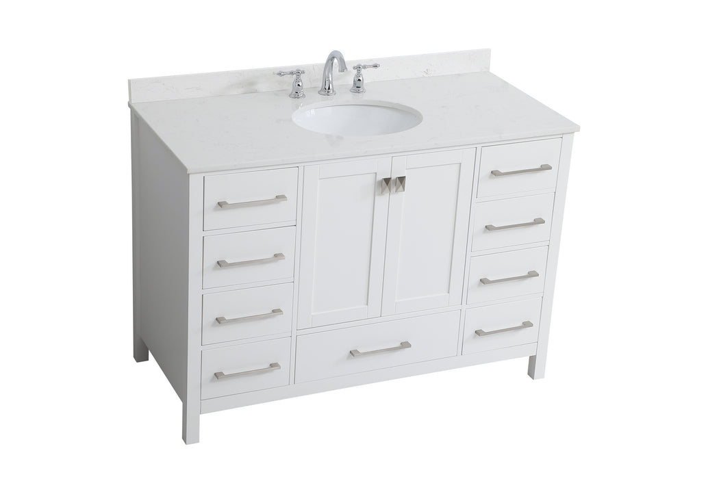 Elegant Lighting VF18848WH-BS Bathroom Vanity Set, White