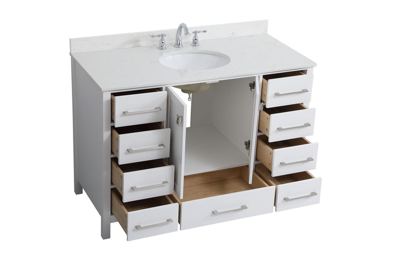 Elegant Lighting VF18848WH-BS Bathroom Vanity Set, White