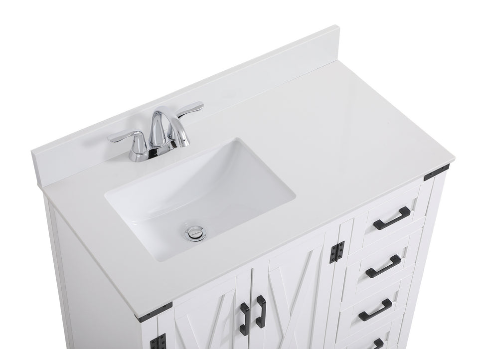 Elegant Lighting VF90236WH-BS Bathroom Vanity Set, White