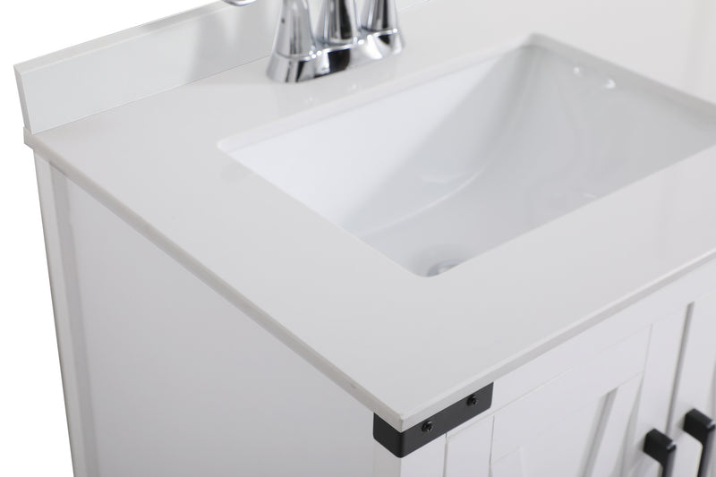 Elegant Lighting VF90236WH-BS Bathroom Vanity Set, White