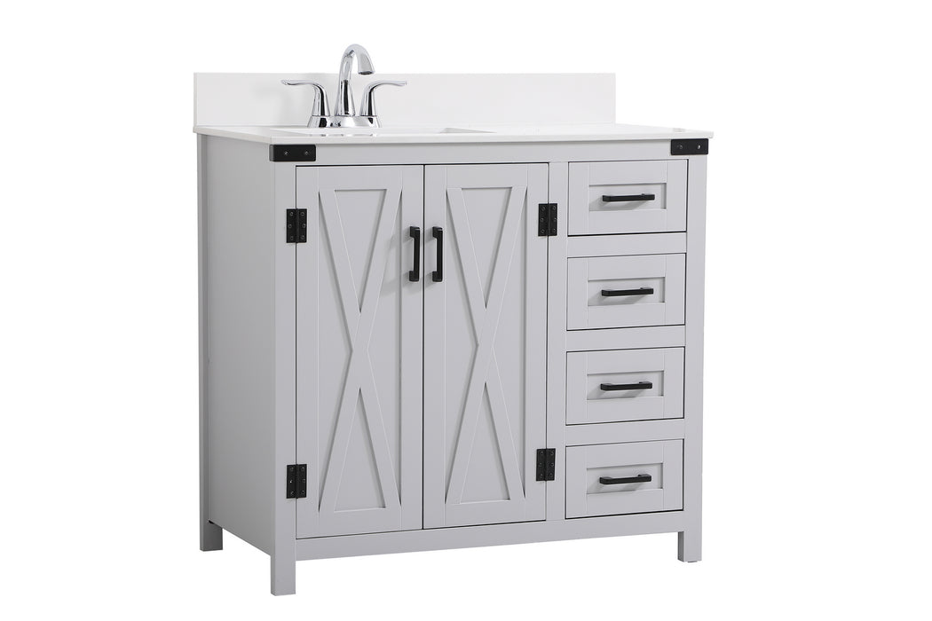Elegant Lighting VF90236GR-BS Bathroom Vanity Set, Grey