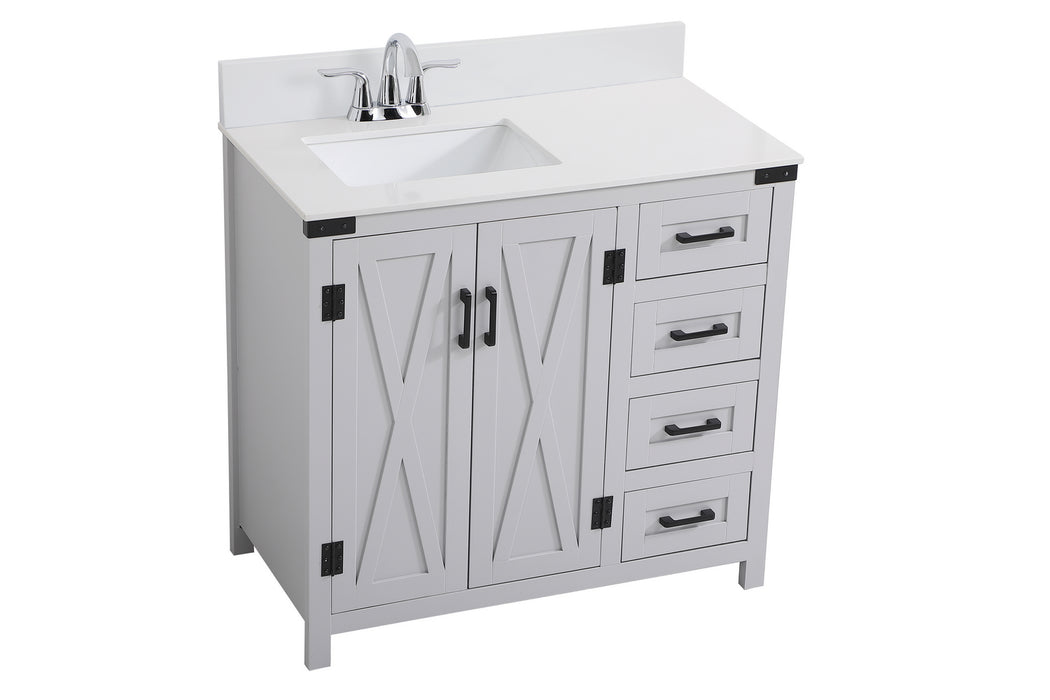 Elegant Lighting VF90236GR-BS Bathroom Vanity Set, Grey