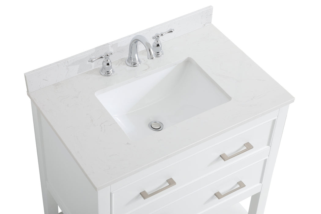 Elegant Lighting VF19030WH-BS Bathroom Vanity Set, White