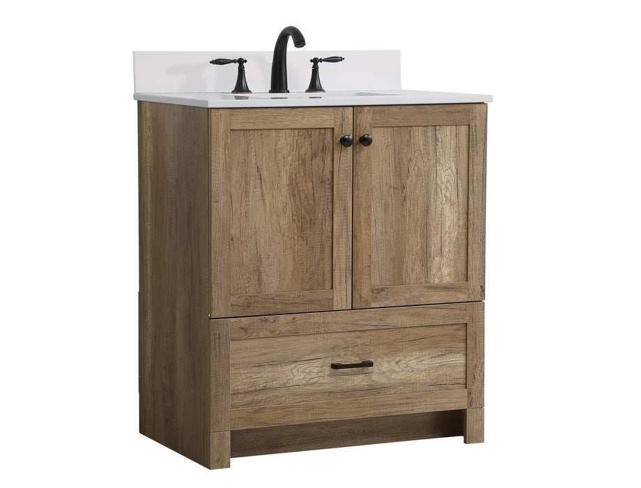 Elegant Lighting VF2830NT-BS Bathroom Vanity Set, Natural Oak