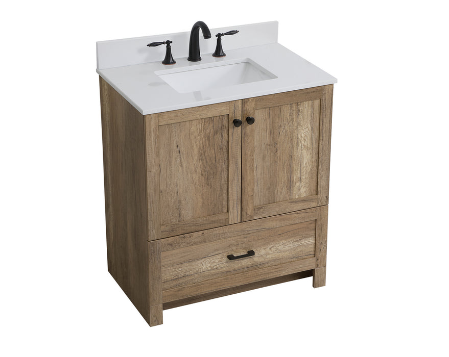 Elegant Lighting VF2830NT-BS Bathroom Vanity Set, Natural Oak