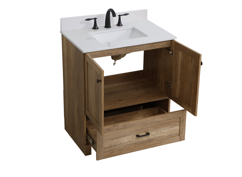 Elegant Lighting VF2830NT-BS Bathroom Vanity Set, Natural Oak