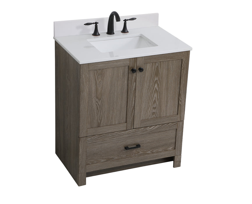 Elegant Lighting VF2830WO-BS Bathroom Vanity Set, Weathered Oak