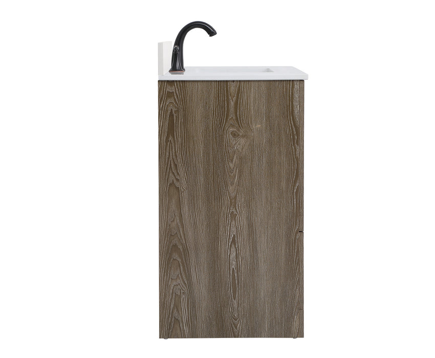 Elegant Lighting VF2830WO-BS Bathroom Vanity Set, Weathered Oak