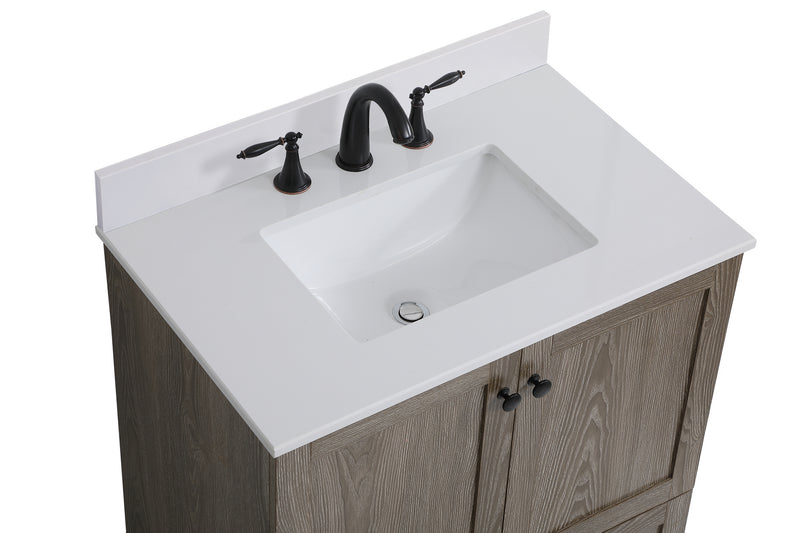 Elegant Lighting VF2830WO-BS Bathroom Vanity Set, Weathered Oak