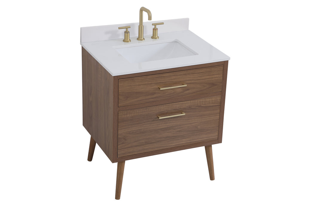 Elegant Lighting VF41030WB-BS Bathroom Vanity Set, Walnut Brown