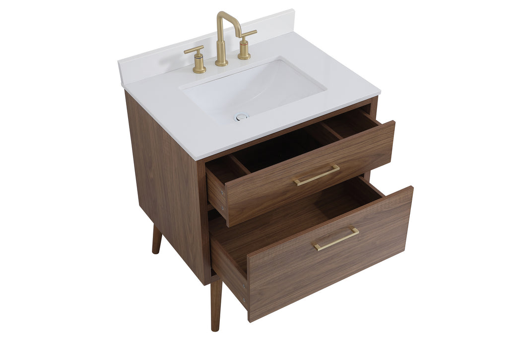 Elegant Lighting VF41030WB-BS Bathroom Vanity Set, Walnut Brown