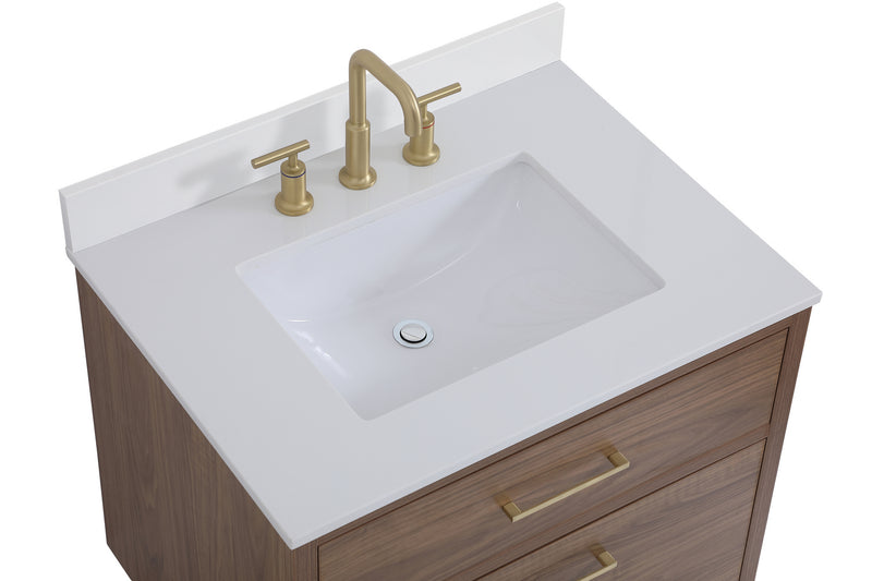 Elegant Lighting VF41030WB-BS Bathroom Vanity Set, Walnut Brown
