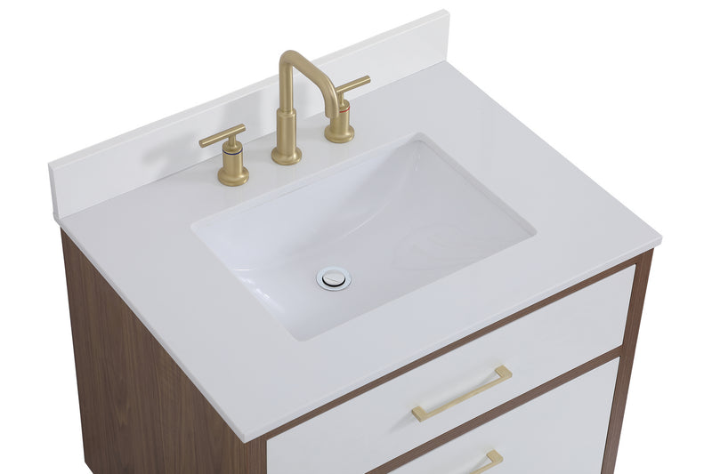 Elegant Lighting VF41030WH-BS Bathroom Vanity Set, White