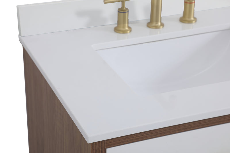 Elegant Lighting VF41030WH-BS Bathroom Vanity Set, White