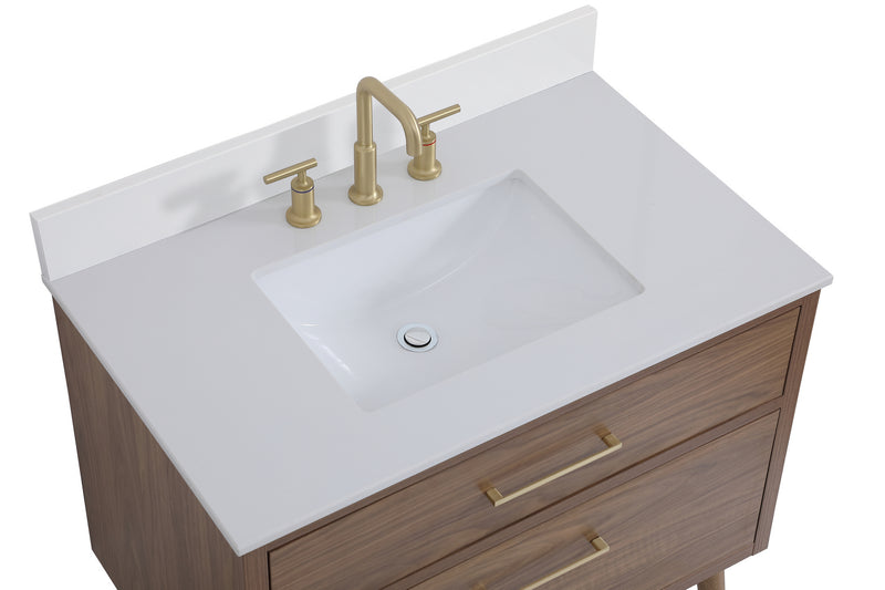 Elegant Lighting VF41036WB-BS Bathroom Vanity Set, Walnut Brown