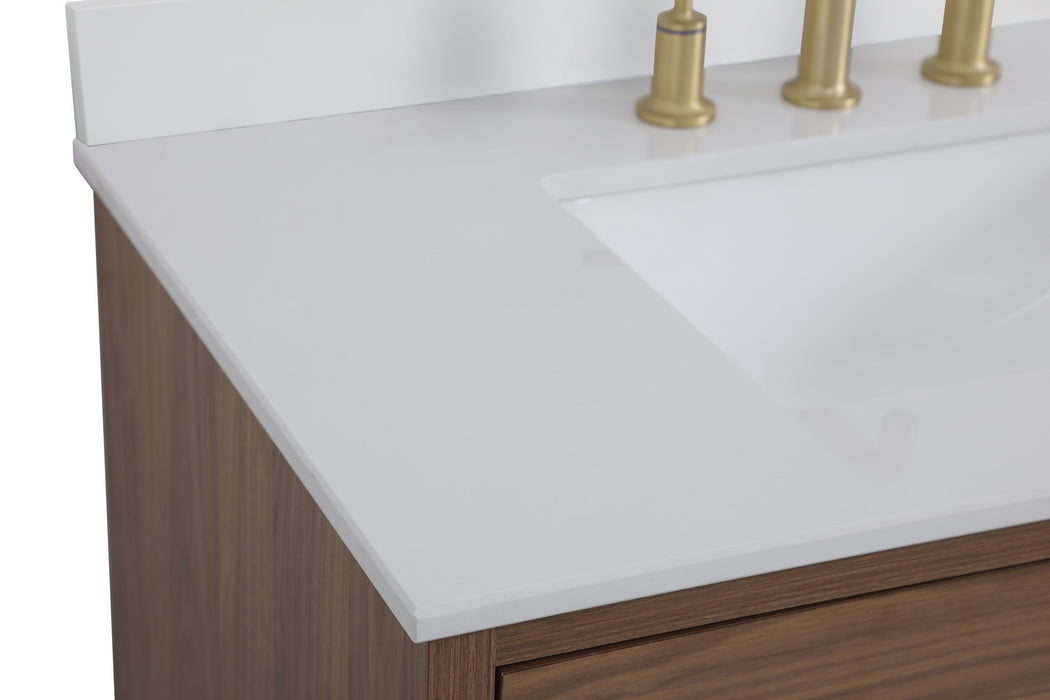 Elegant Lighting VF41036WB-BS Bathroom Vanity Set, Walnut Brown